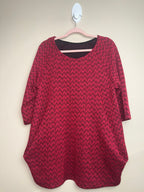 Burgundy Geometric Print Tunic