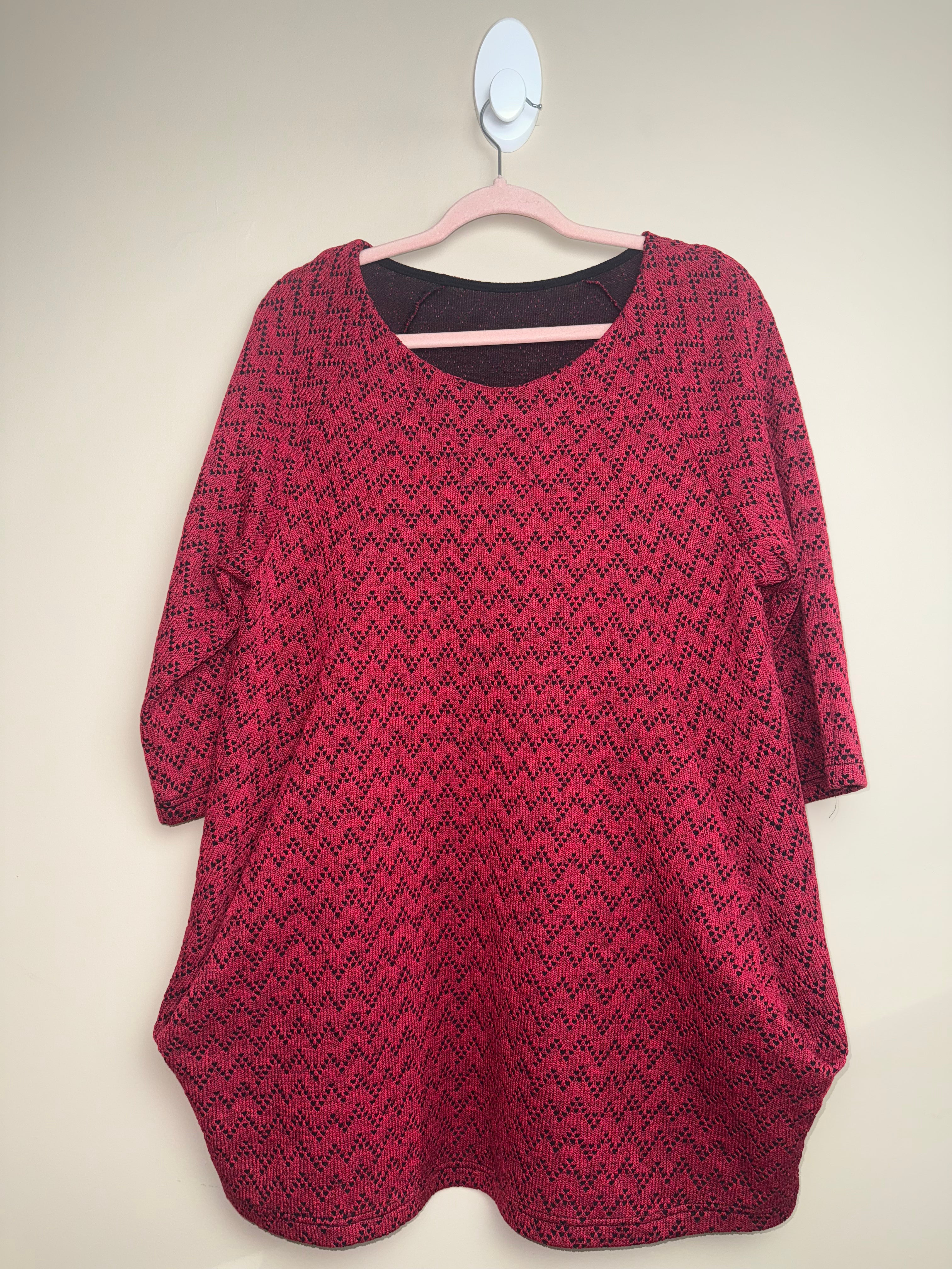 Burgundy Geometric Print Tunic