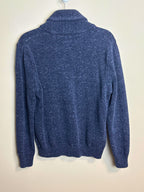 Classic navy blue shawl collar sweater