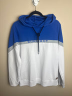Blue & Grey Color Block Hoodie