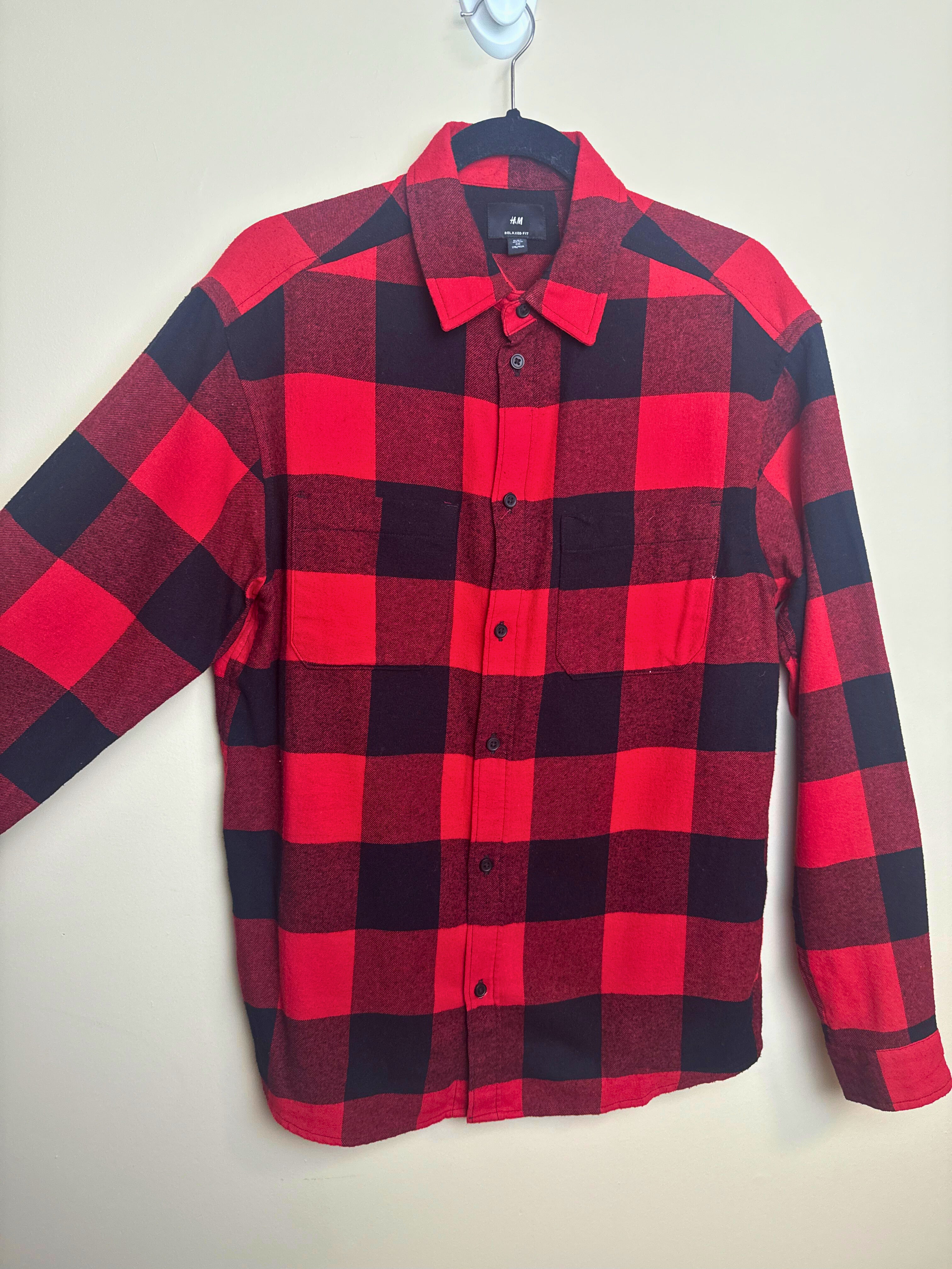 Classic Red & Black Plaid Flannel Shirt