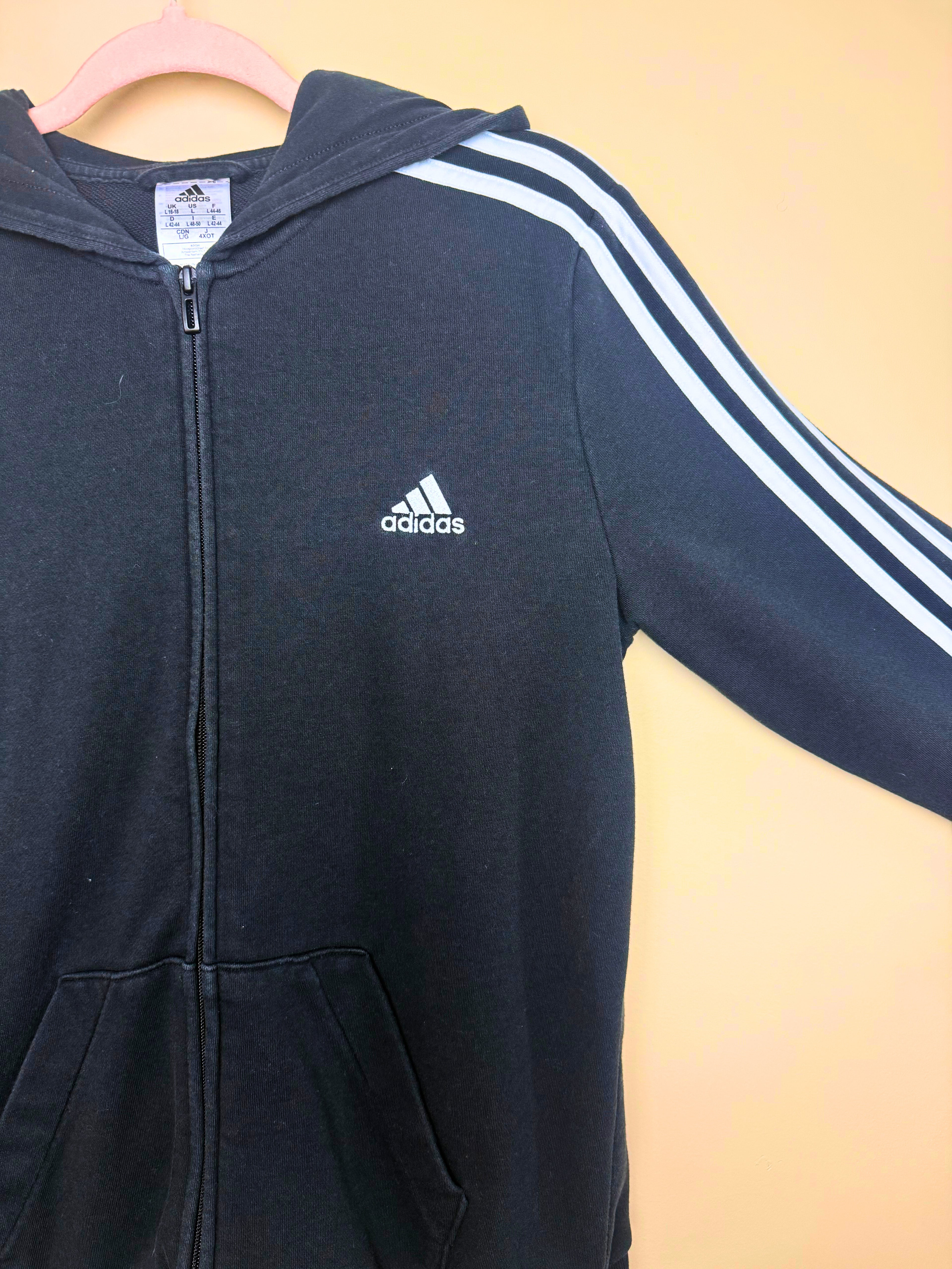 Adidas Navy Blue Zip-Up Hoodie