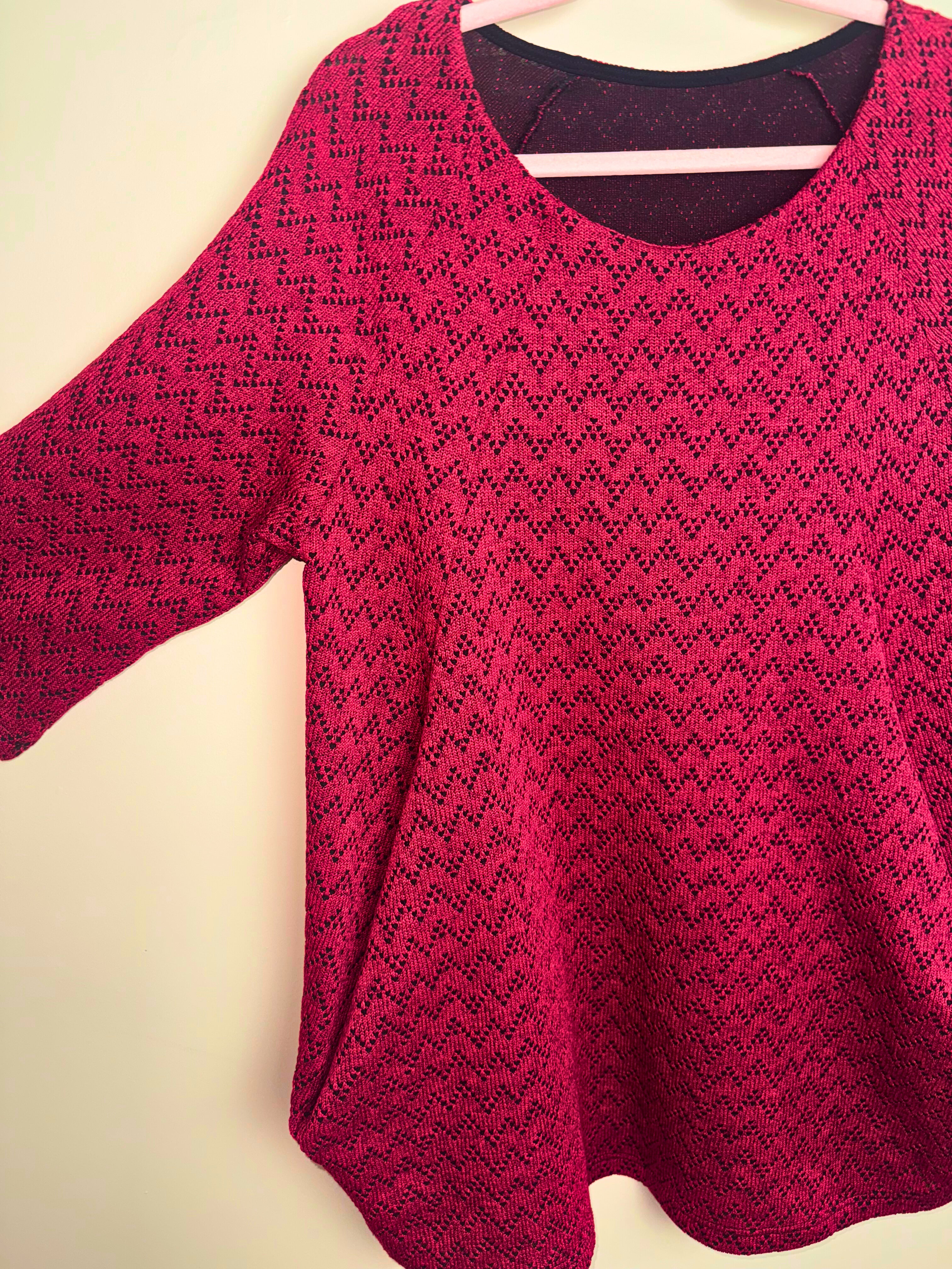 Burgundy Geometric Print Tunic