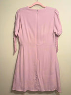 Dusty Rose Wrap Dress with Tie Sleeves