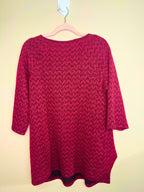 Burgundy Geometric Print Tunic