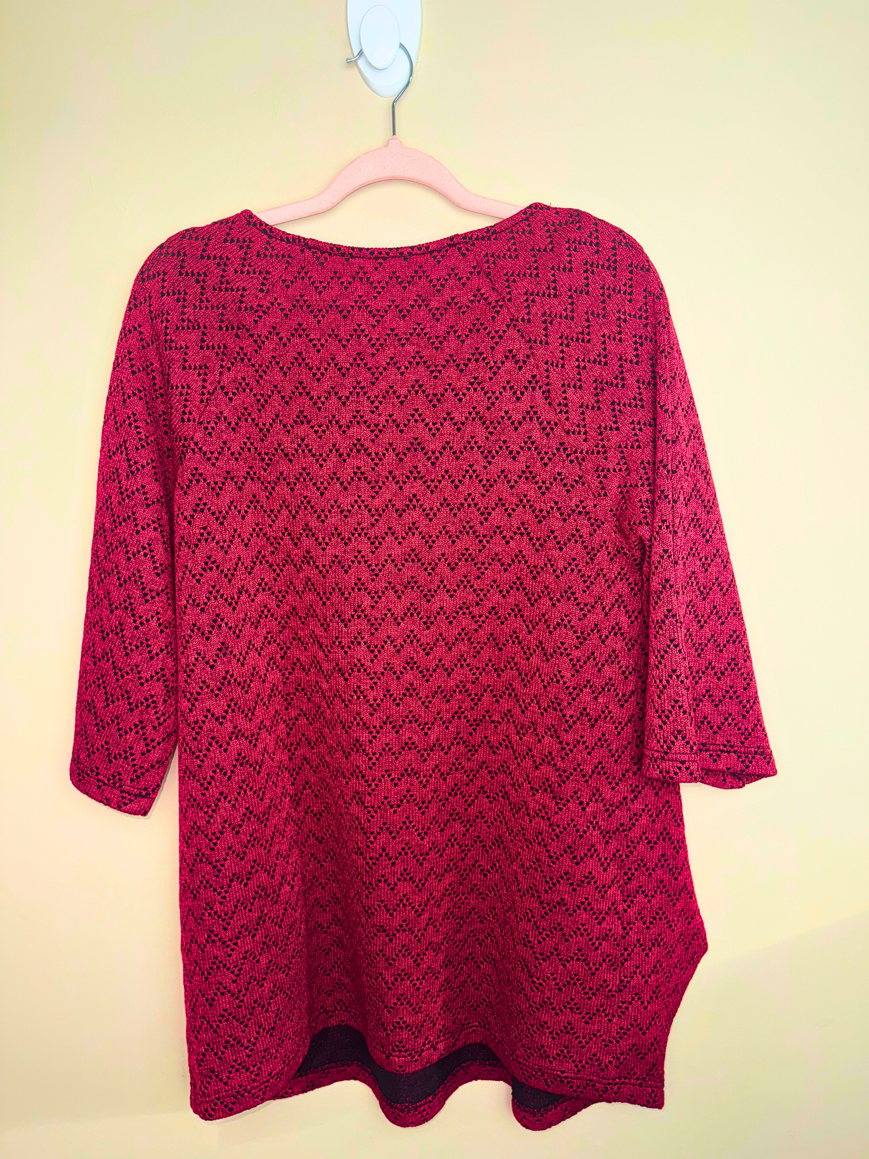 Burgundy Geometric Print Tunic