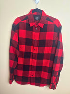 Classic Red & Black Plaid Flannel Shirt