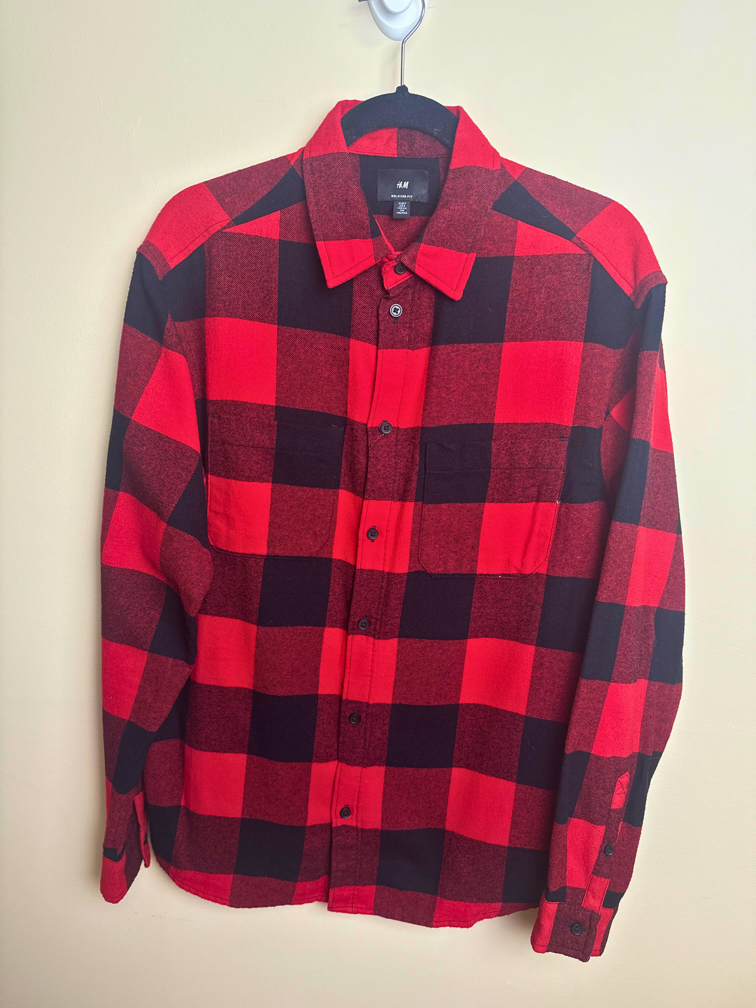 Classic Red & Black Plaid Flannel Shirt