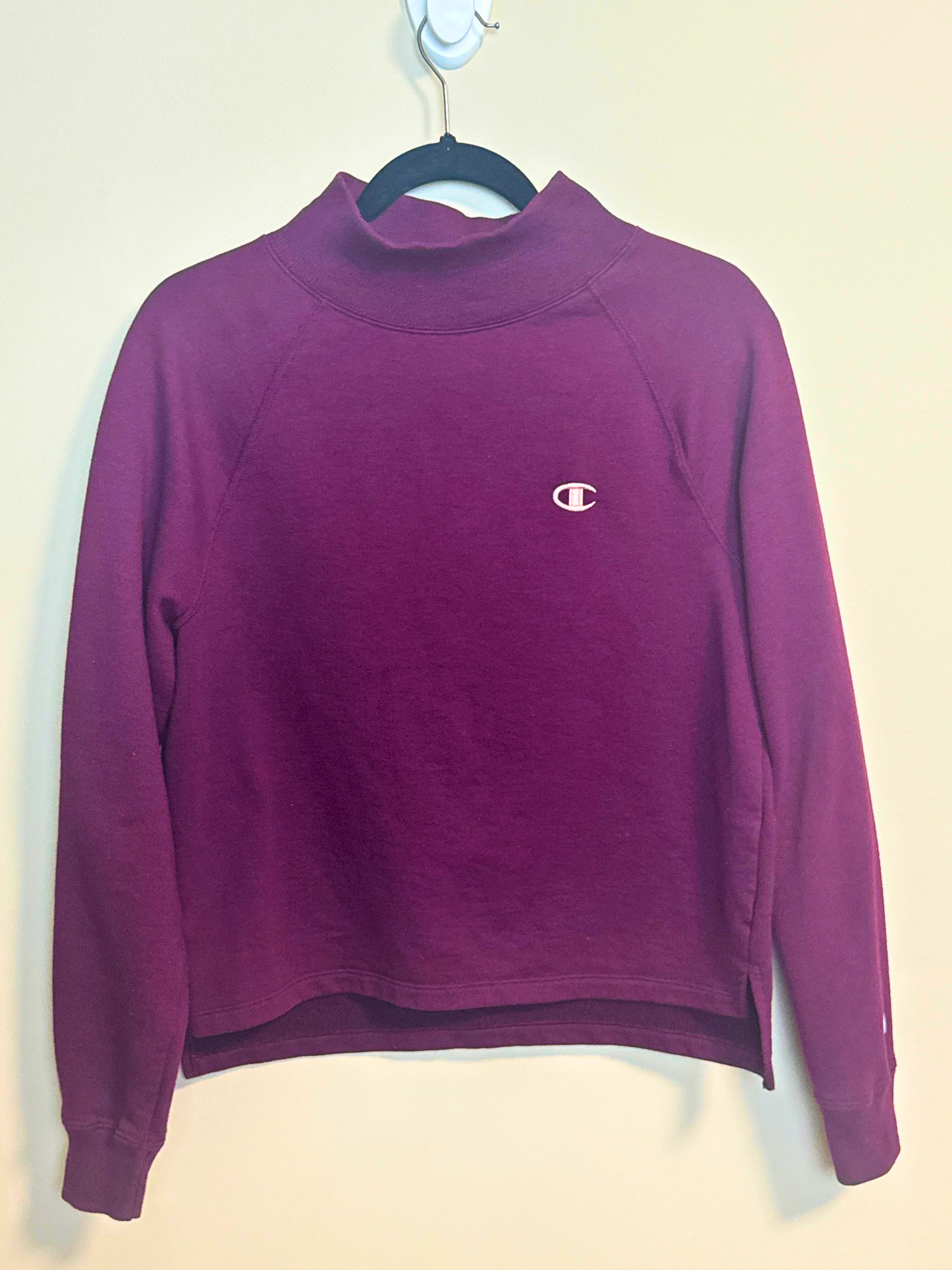 Purple Champion Mock Neck Sweatshirt