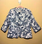 Navy & White Botanical Print Blazer