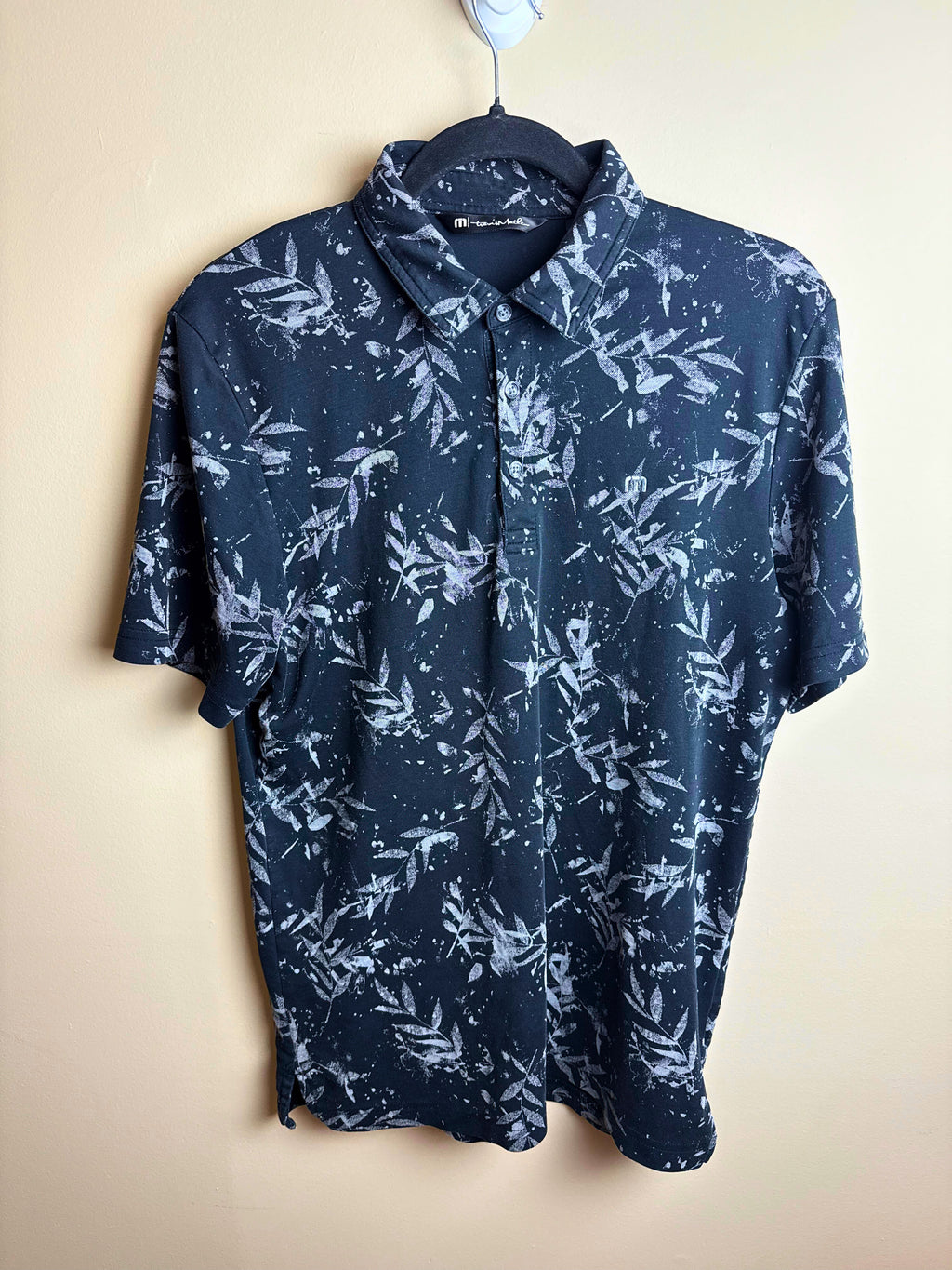 Navy Tropical Print Short Sleeve Shirt