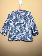 Navy & White Botanical Print Blazer
