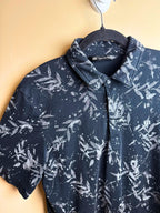 Navy Tropical Print Short Sleeve Shirt