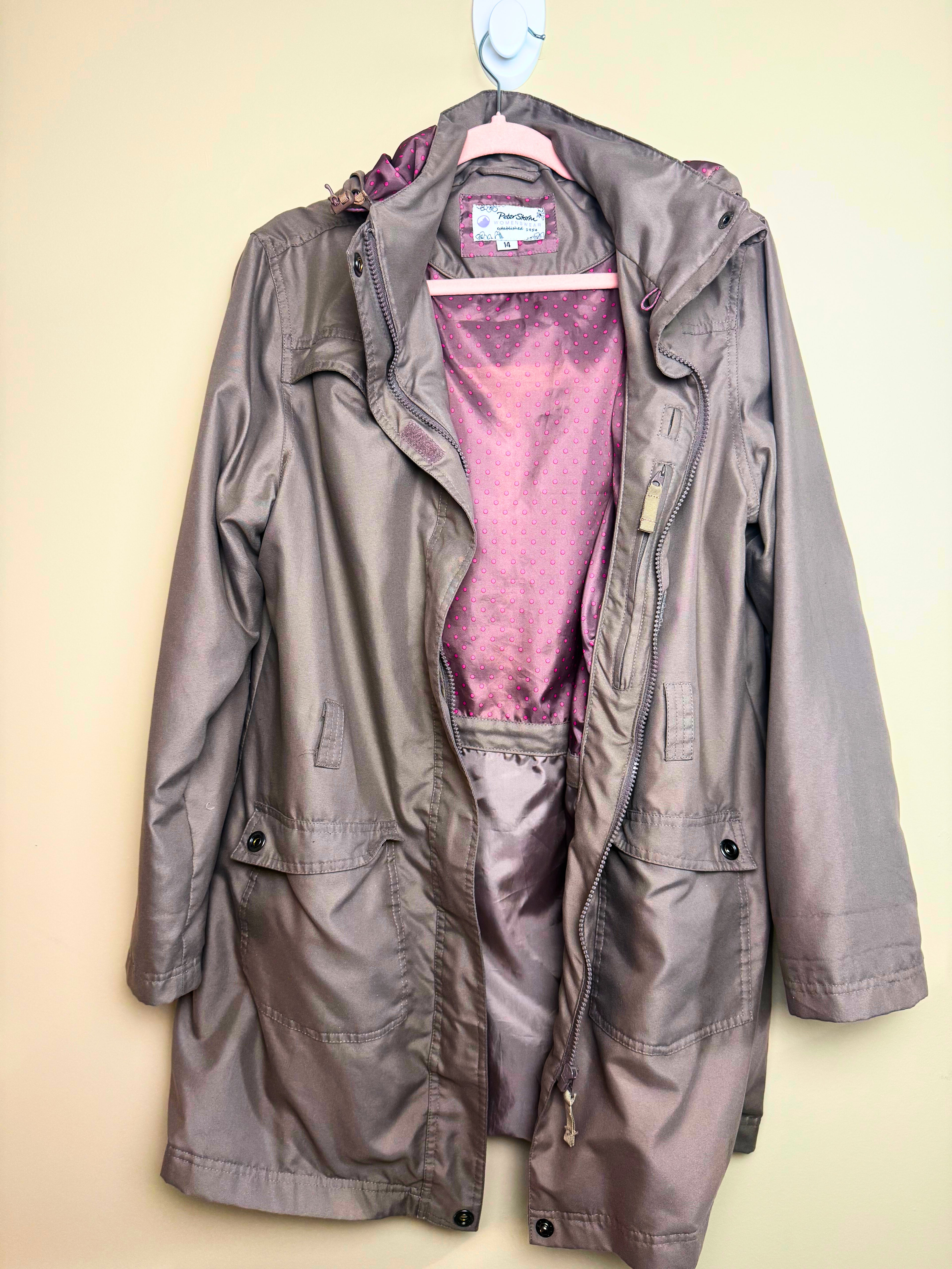 Grey Utility Jacket with Pink Lining size (L)