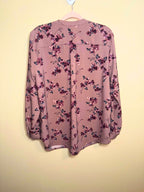 Hilary radley floral long sleeve blouse women's