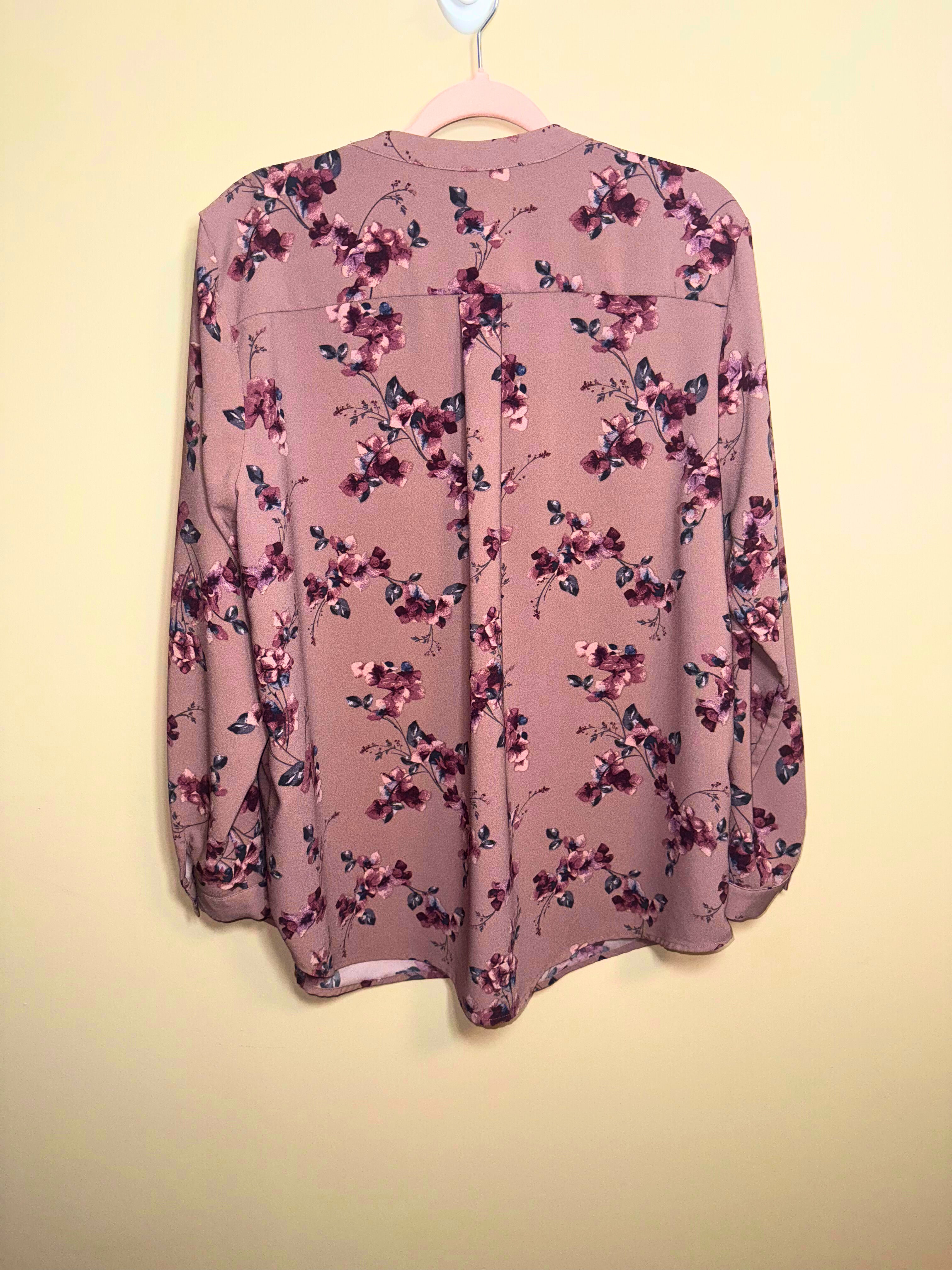 Hilary radley floral long sleeve blouse women's
