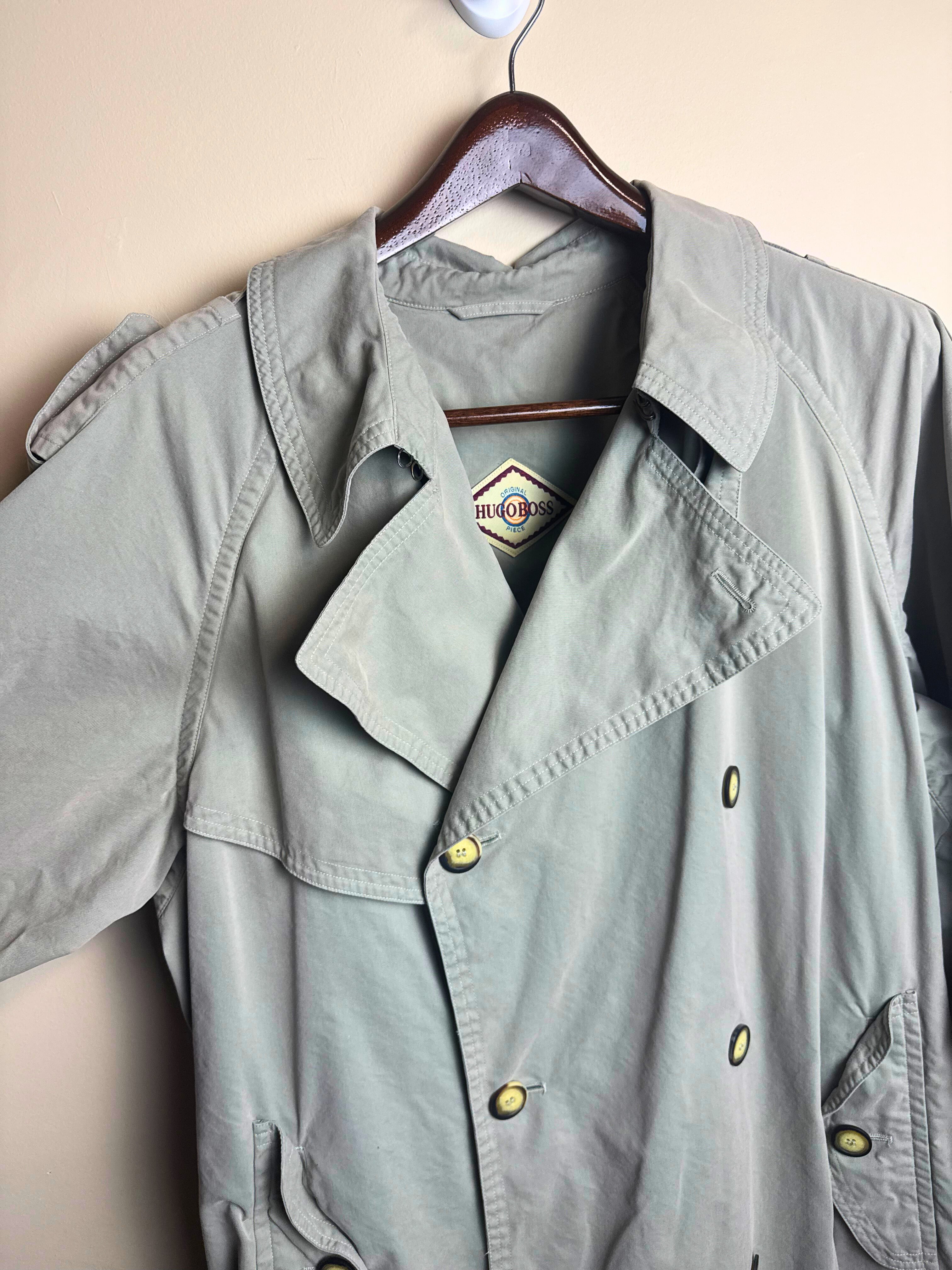 Classic Sage Green Trench Coat ( HUGO BOSS)