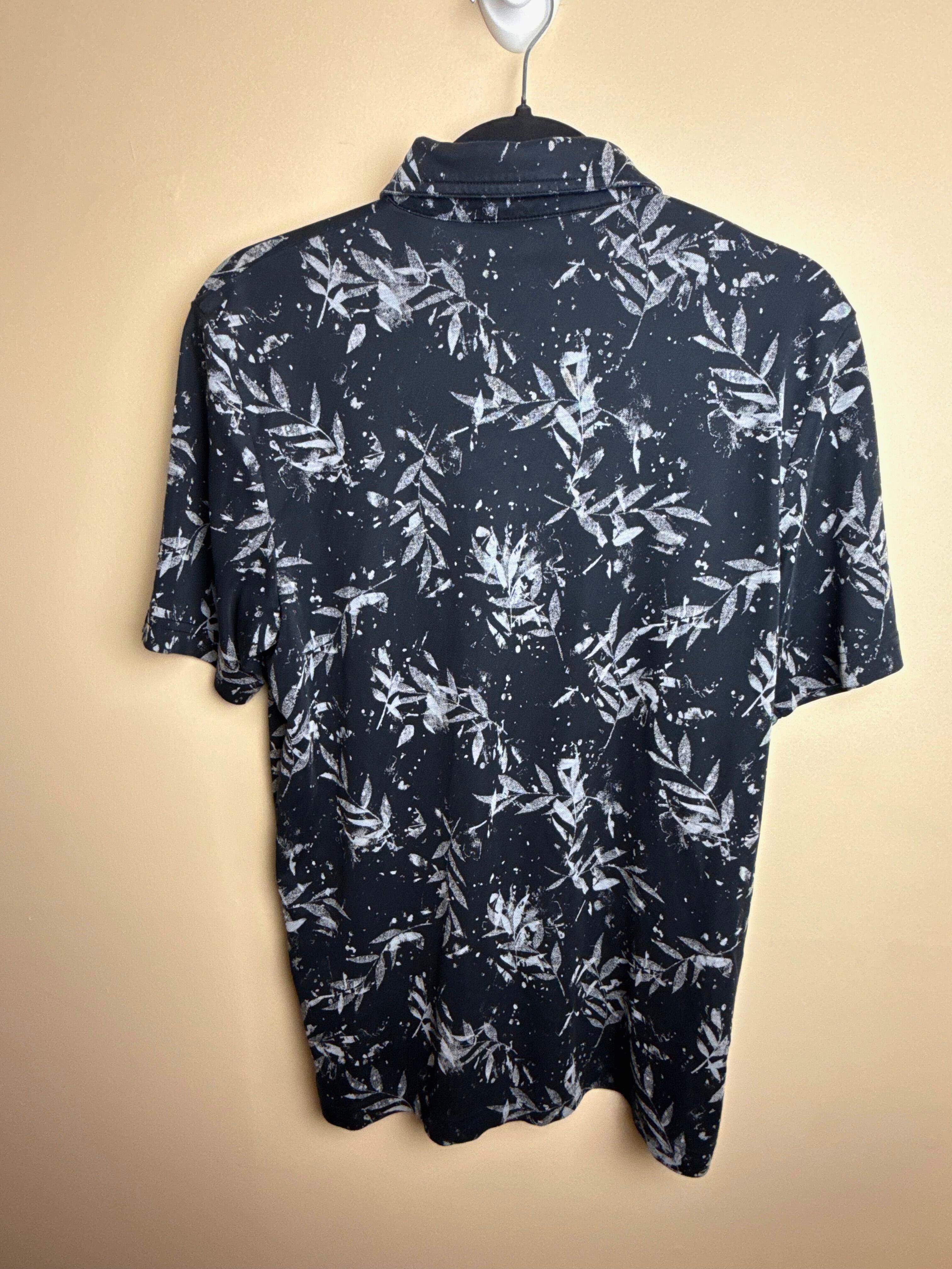 Navy Tropical Print Short Sleeve Shirt