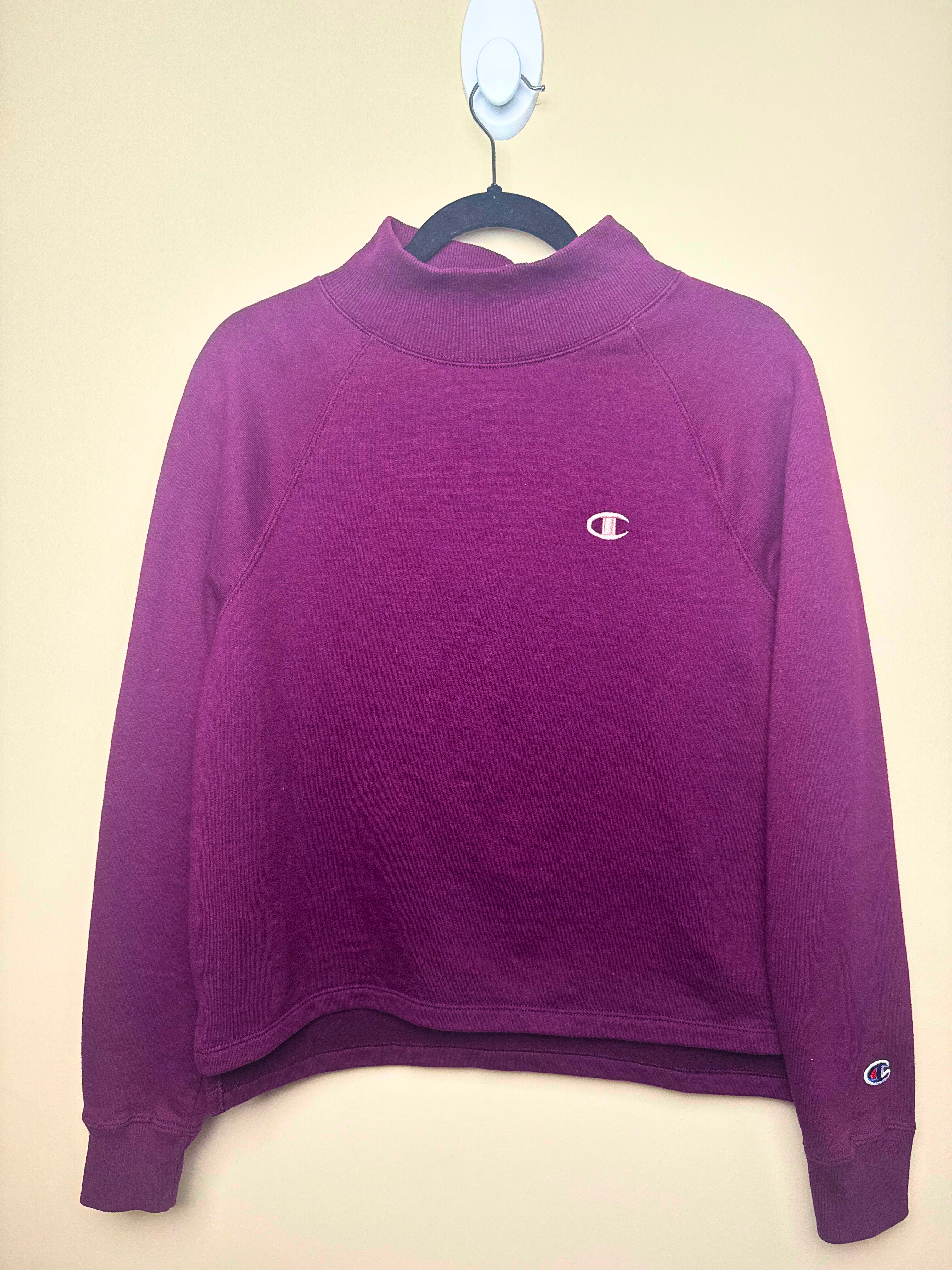 Purple Champion Mock Neck Sweatshirt