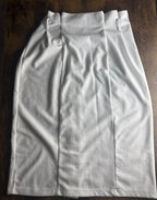 Cream Button-Front Midi Skirt