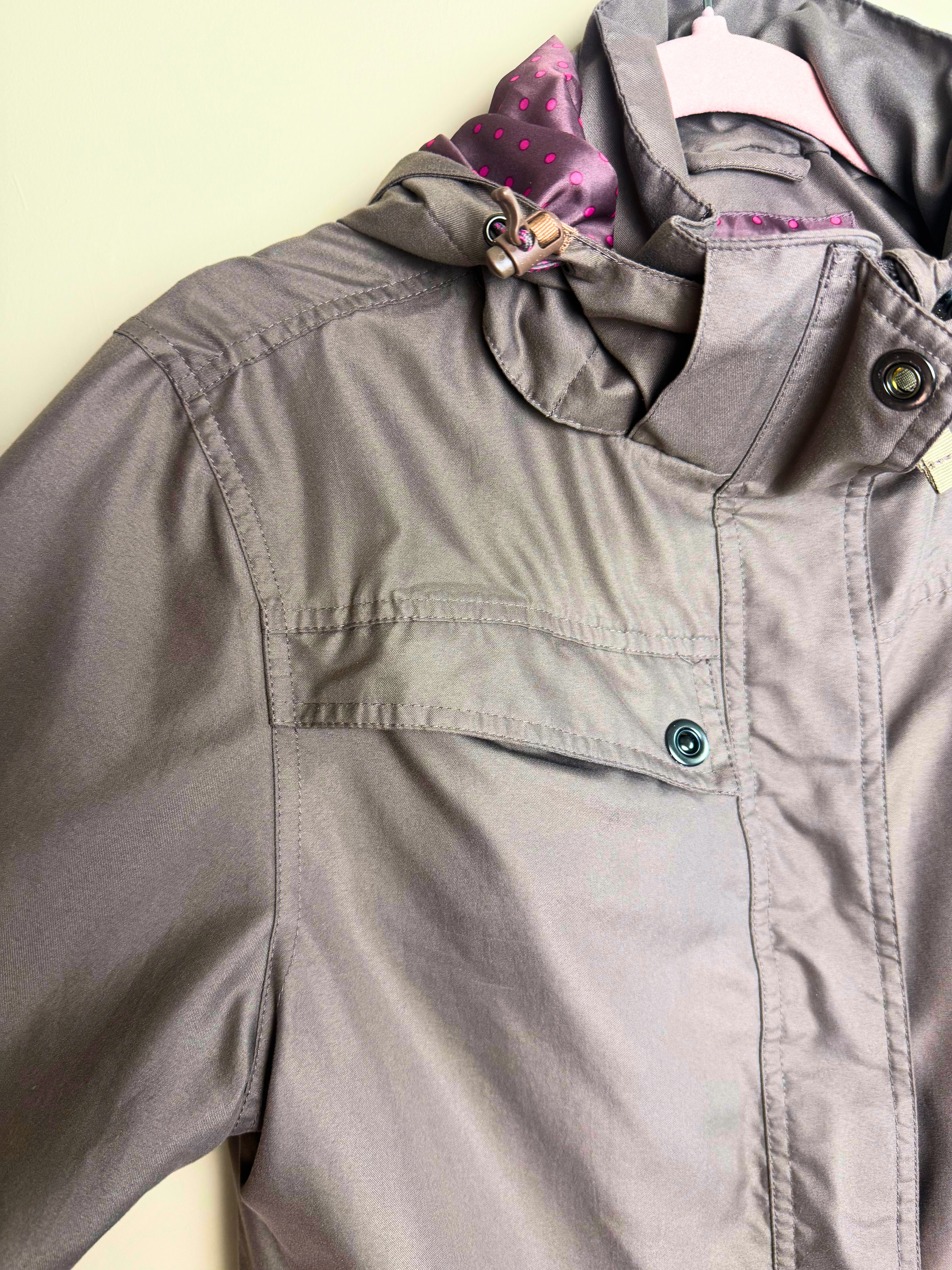 Grey Utility Jacket with Pink Lining size (L)