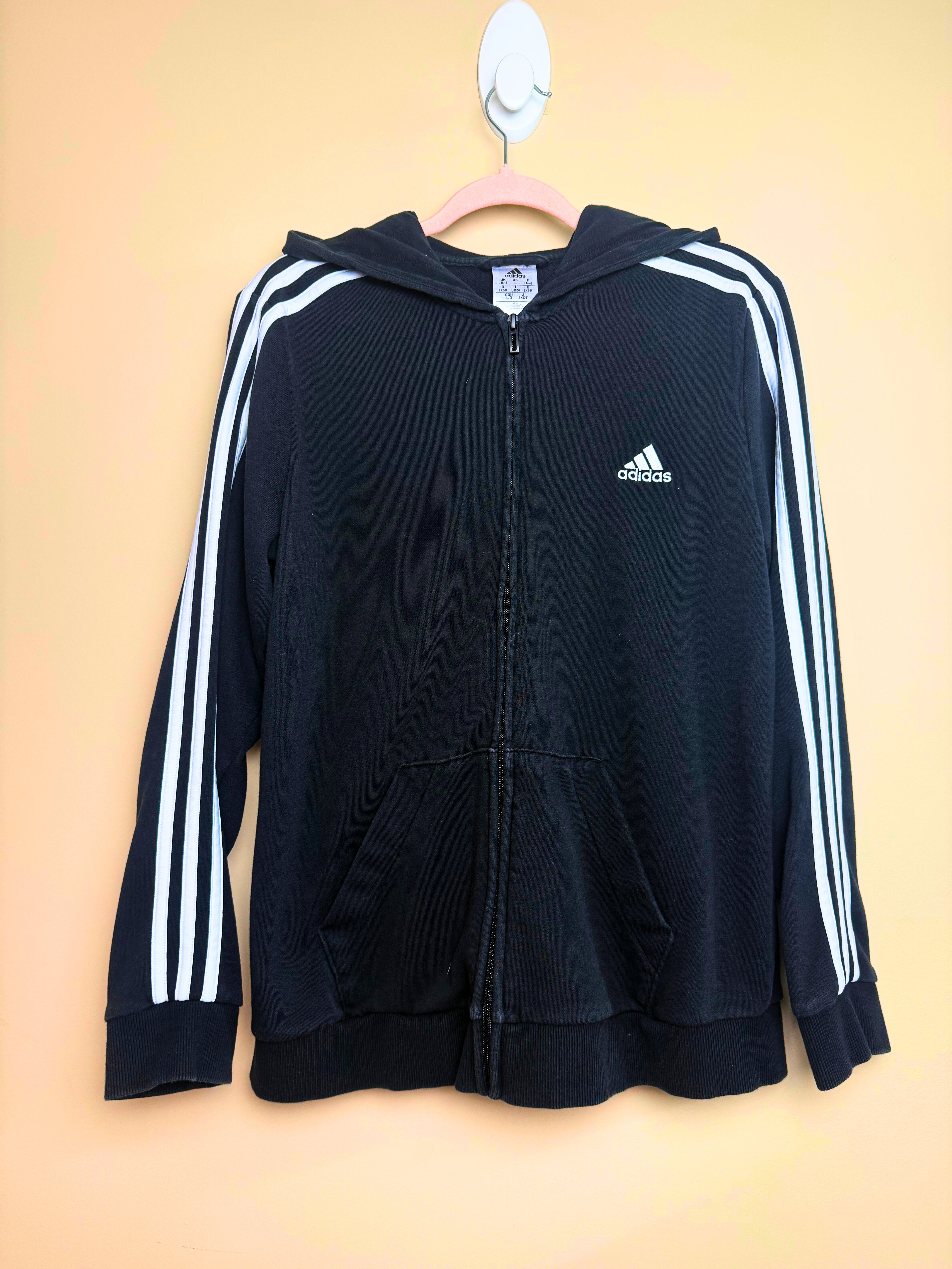 Adidas Navy Blue Zip-Up Hoodie