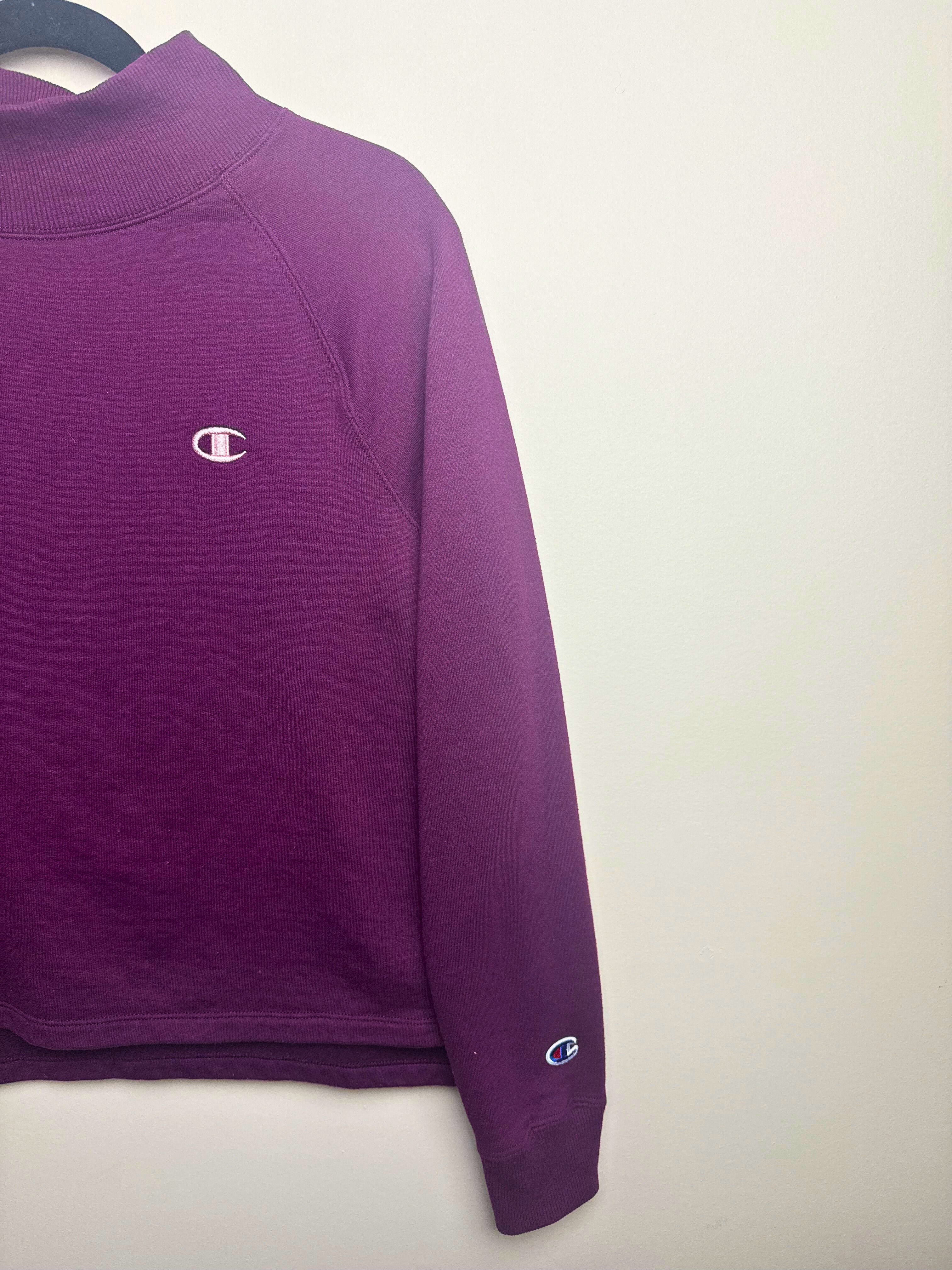 Purple Champion Mock Neck Sweatshirt