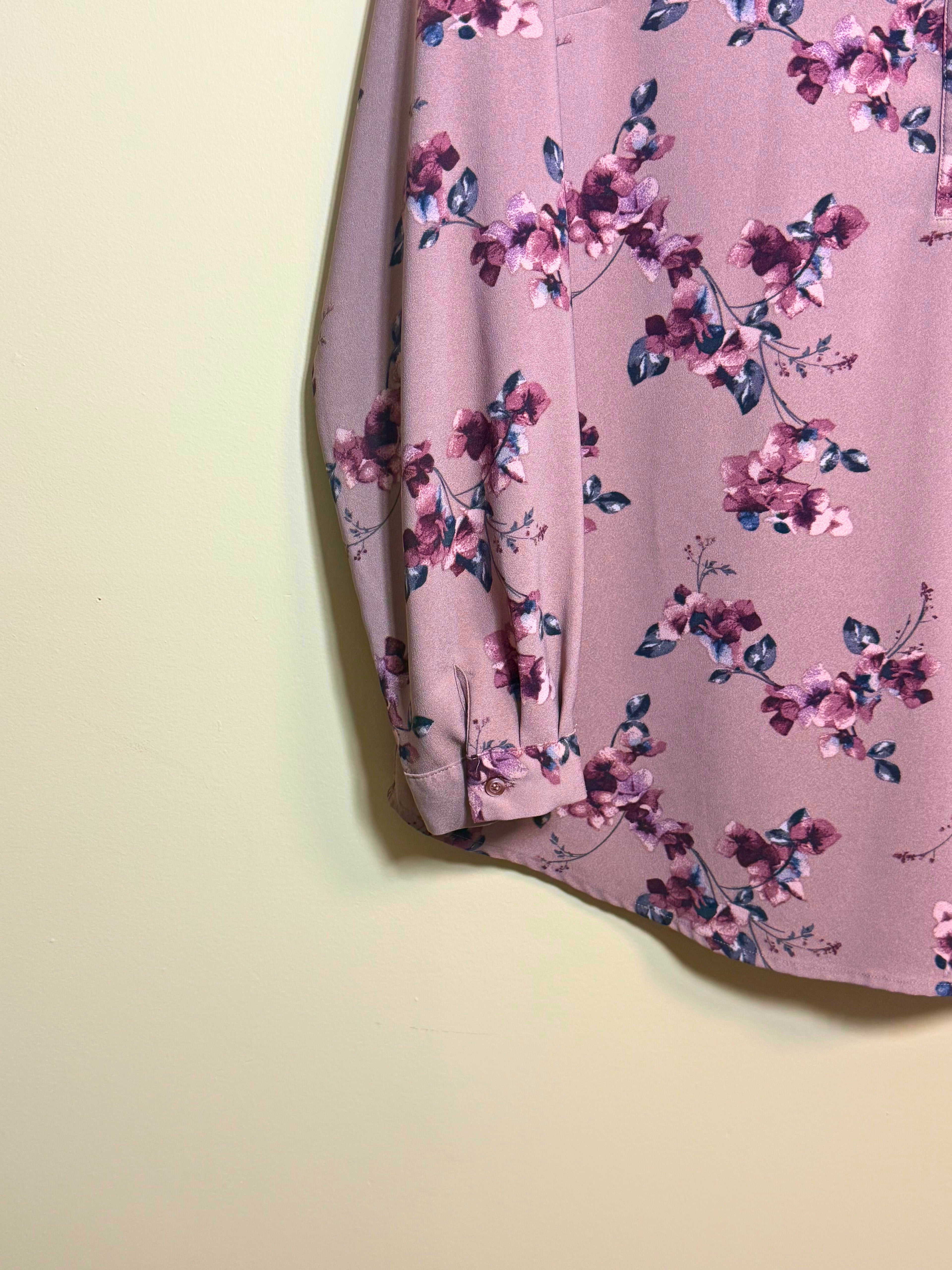 Hilary radley floral long sleeve blouse women's
