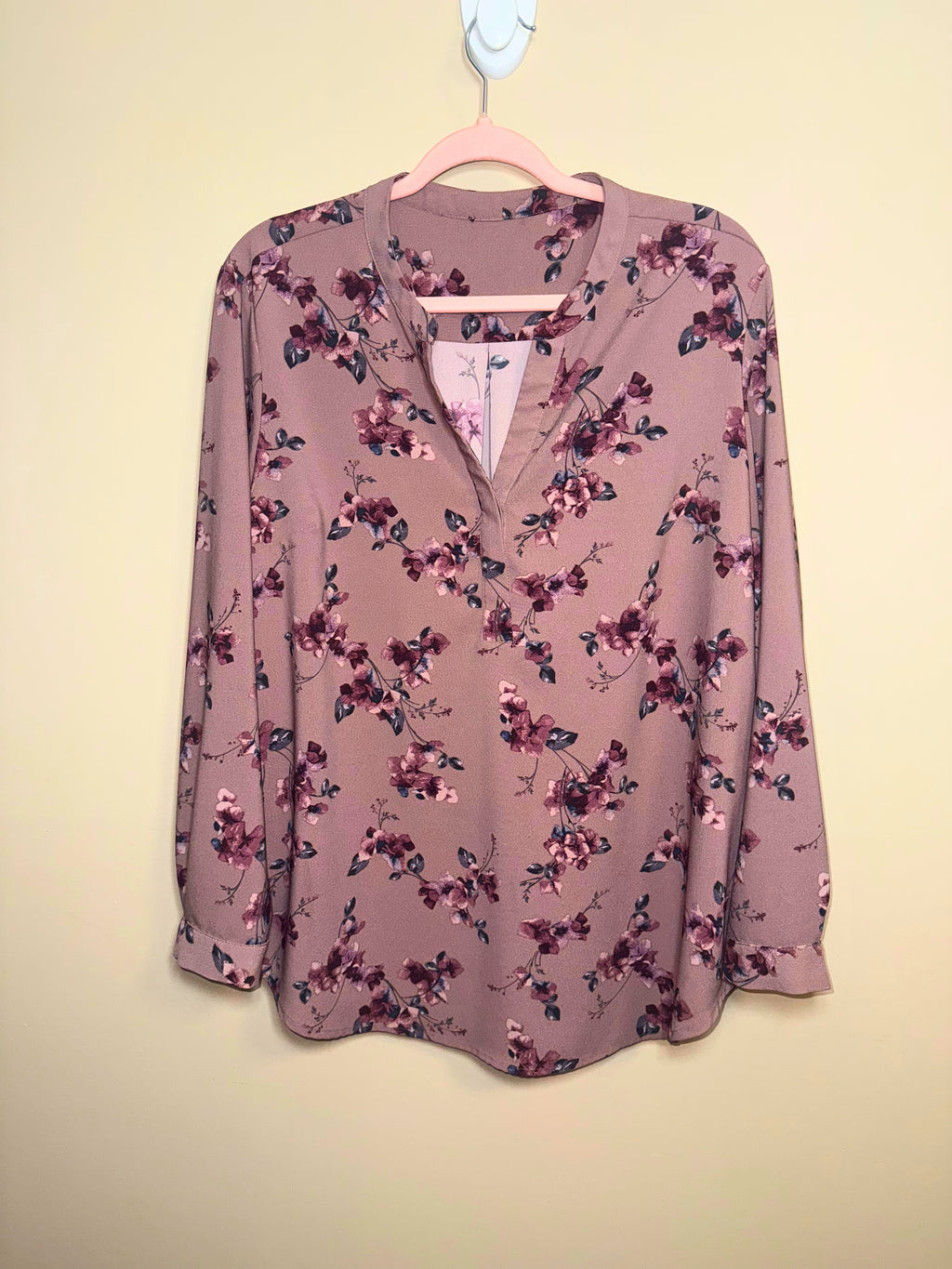 Hilary radley floral long sleeve blouse women's